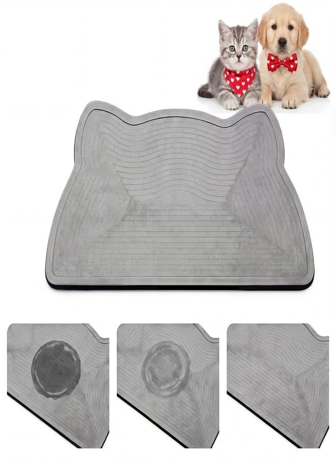 Fiwochic Stone Mat for Dog and Cat Water Bowls 16.5 x 9.5 Inch Absorbent Feeding Mat Quick Drying Tray for Small Medium Pet Water Fountains Diatomaceous Earth Accessories for Messy Drinkers - Image 1